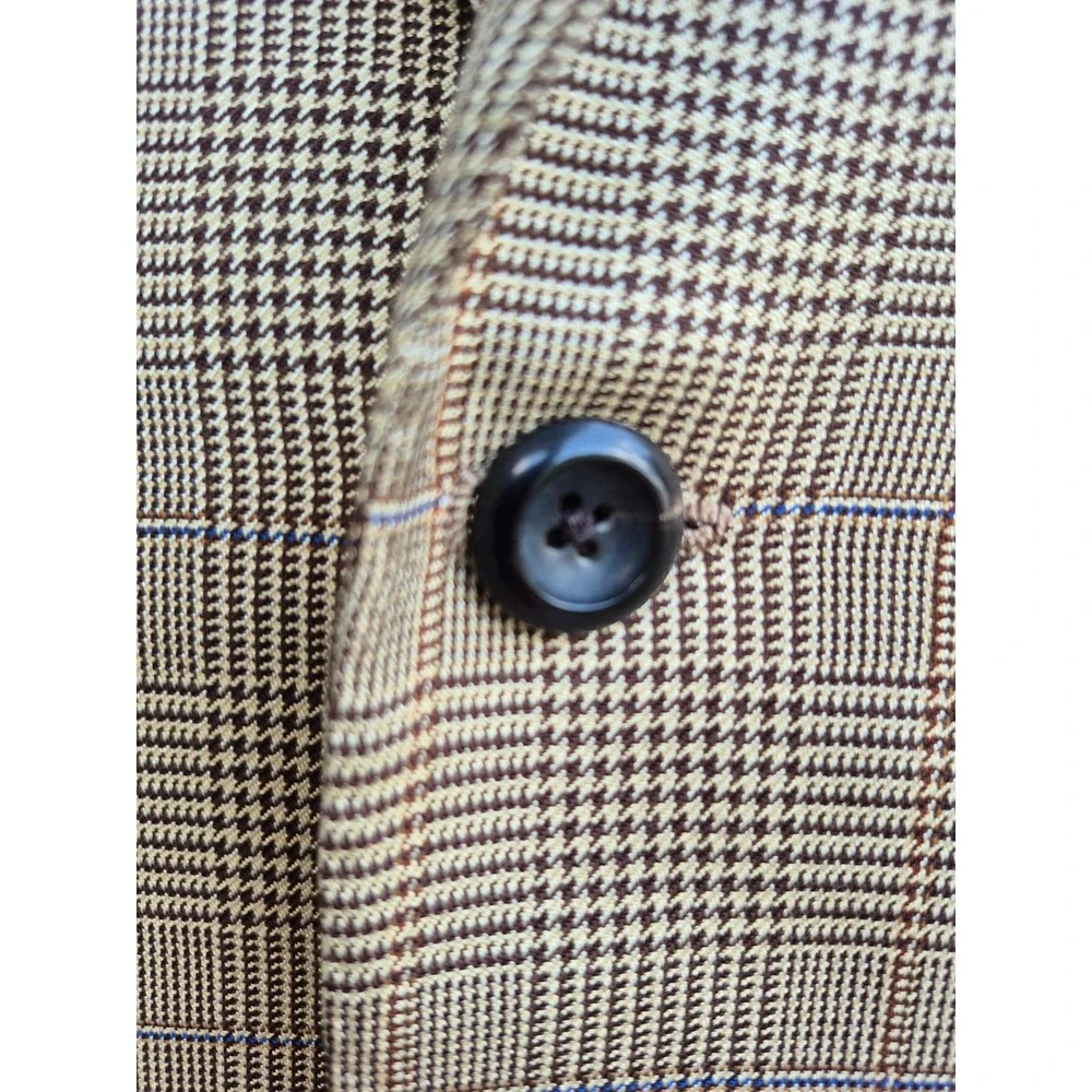Oxxford Clothes Wilkes Bashford Tan Glen Plaid Crittenden Sport Coat Blazer 40 R